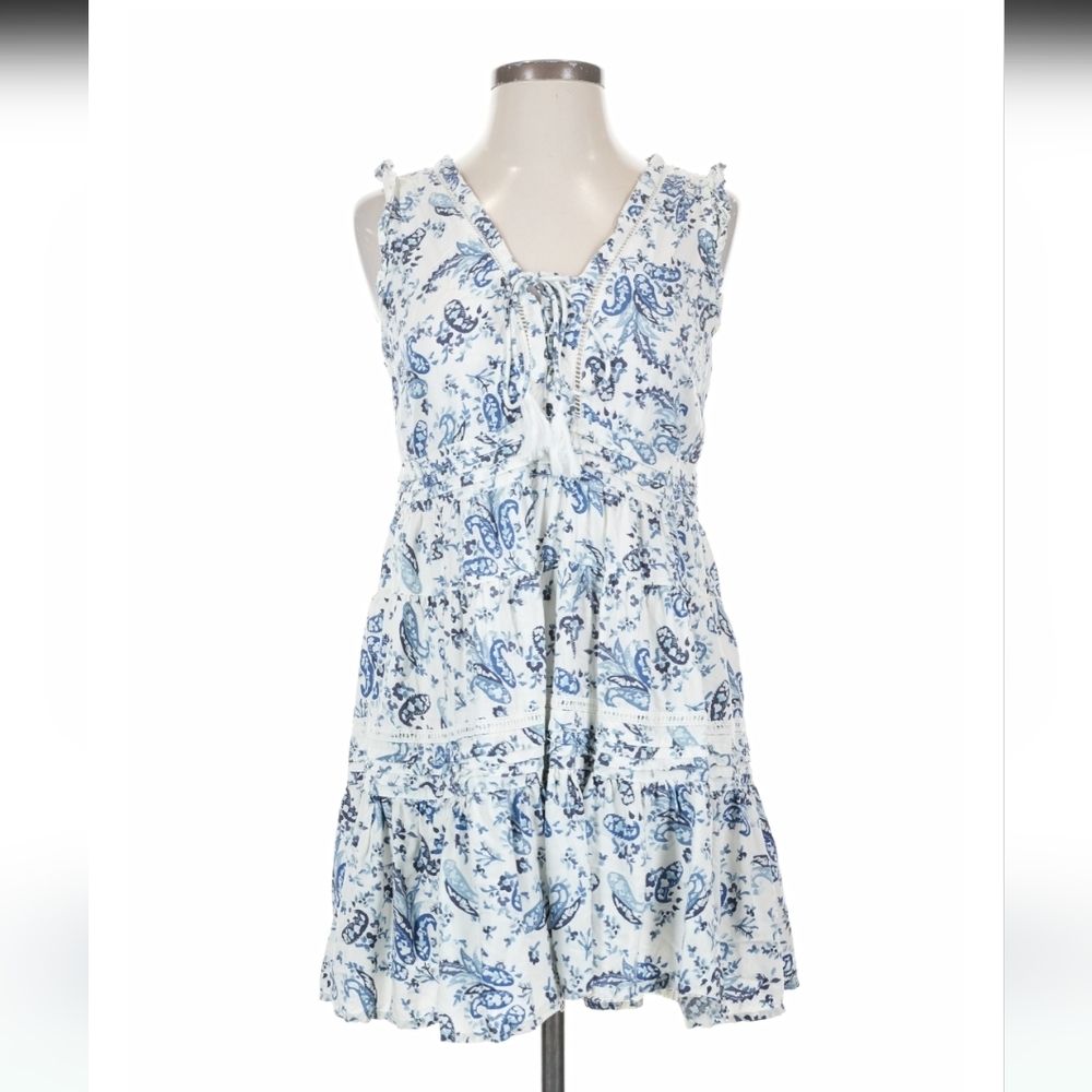 Lucky Brand Blue and White Paisley  Dress